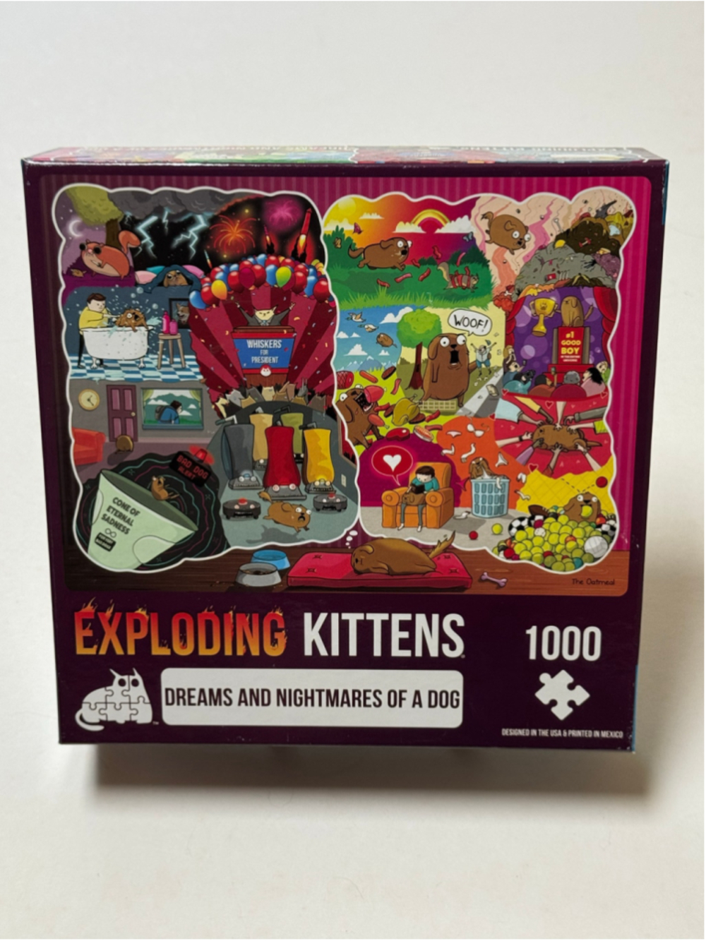 Exploding Kittens Dreams and Nightmares of a Dog 1000 Piece Puzzle NEW